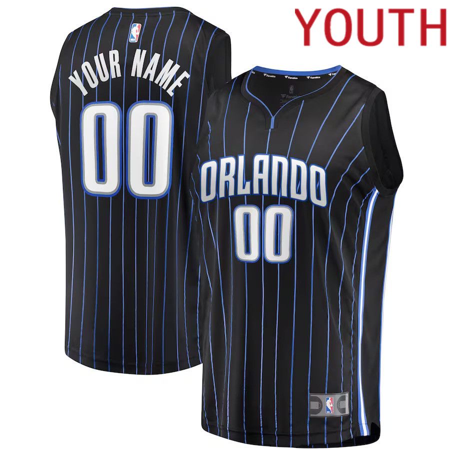 Youth Orlando Magic Fanatics Branded Black Fast Break Replica Custom NBA Jersey->youth nba jersey->Youth Jersey